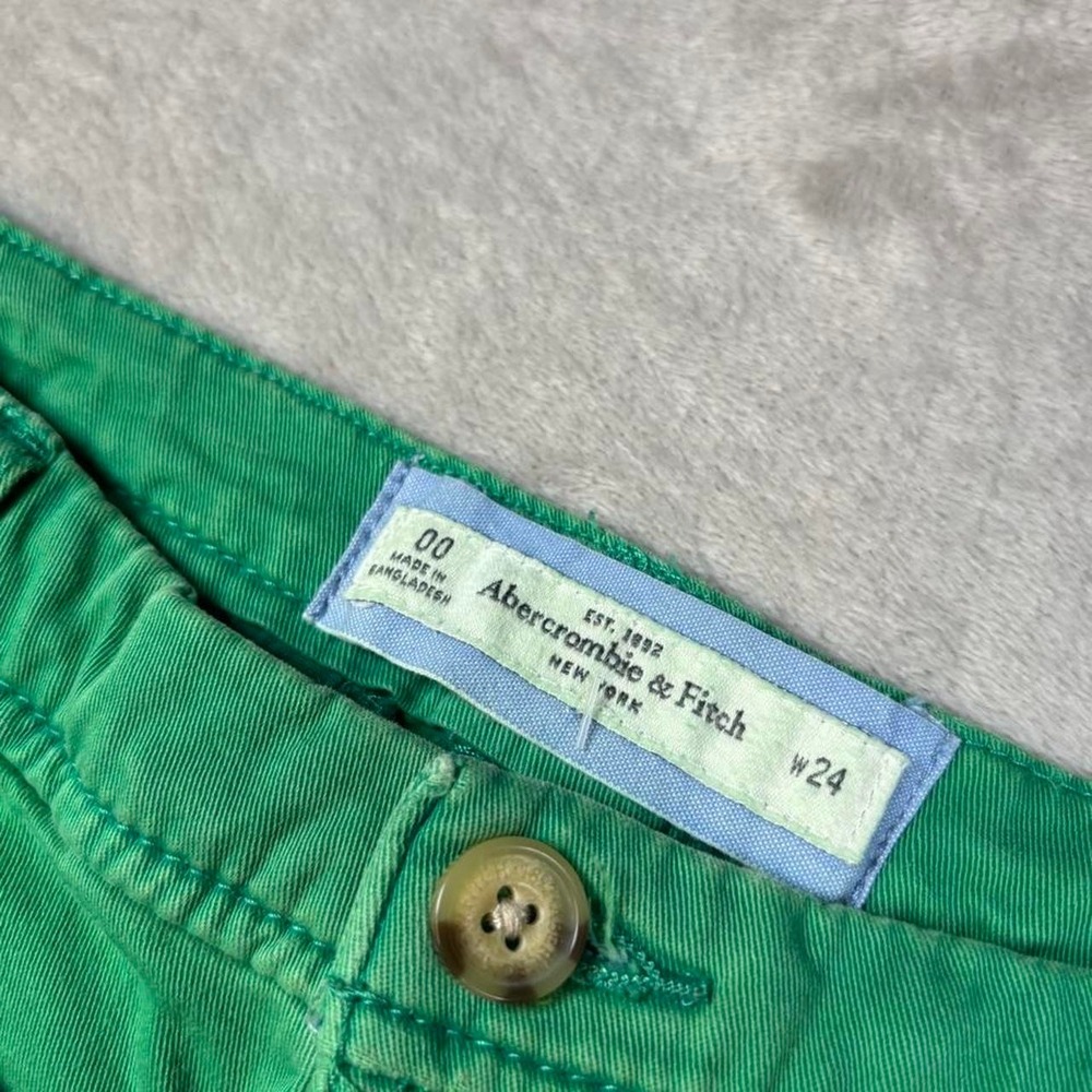 Y2K ambercrombie and fitch Green low rise shorts with adjustable waistband - Picture 2 of 7